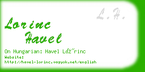 lorinc havel business card
